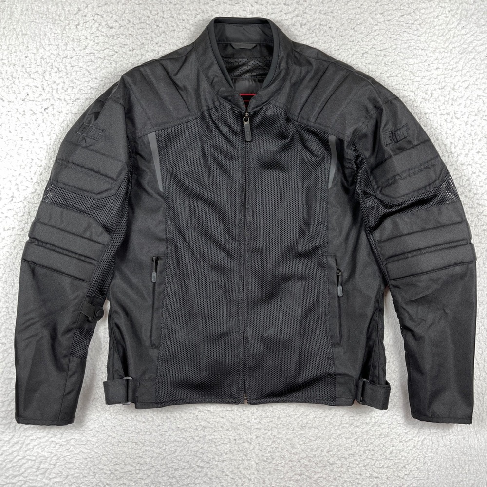 Bilt Motorcycle Jacket Mens L Black Blaze 2 Mesh Padded Armor Biker Moto Racing